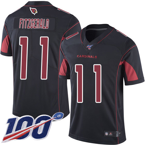 Arizona Cardinals Limited Black Men Larry Fitzgerald Jersey NFL Football #11 100th Season Rush Vapor Untouchable